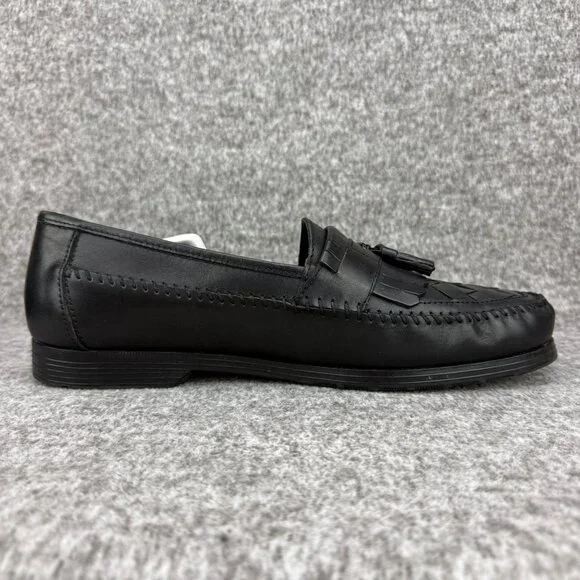 ✅Earth Shoe Mens 13 Alan II Black Leather Tassel Kilti Slip-On Moc Toe Loafers - Picture 12 of 12